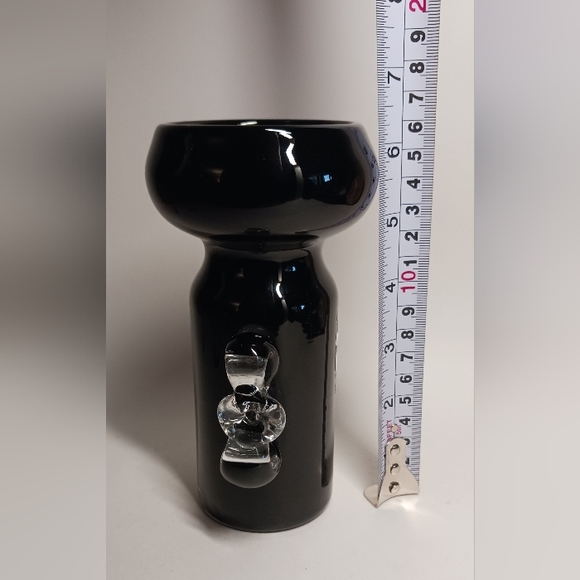 Vintage Glass Vase 70s Black Space Age Mid Century Retro Seventies Shabby Chic - Picture 5 of 6